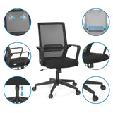 Home Office Chair PRESTON in black with various detailed views of the functions and components by hjh OFFICE