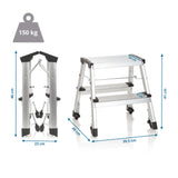 Dimensional drawing of the Folding Ladder SOLID VI with a height of 41 cm and a load capacity of 150 kg by hjh OFFICE