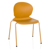 Yellow Four-legged chair T36 VI with rounded seat shell and backrest by hjh OFFICE – 360-degree view (front view 15°)