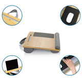 COMFILAP laptop pad made of bamboo with grey handle, mouse pad and wrist rest by hjh OFFICE