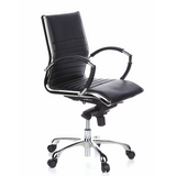 Black Professional Executive Chair PARMA 10 with cross stitching and glossy five-caster base by hjh OFFICE – 360-degree view (front three-quarter view 60°)