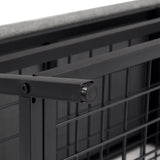 Black metal frame with grid structure of the Estha Loft shoe cabinet by hjh LIVING