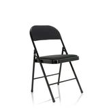 Black Folding chair TUDELA II with fabric upholstery by hjh OFFICE – 360-degree view (front three-quarter view 40°)