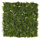 Green Plant mat MORE GREEN I with fern leaves and small white flowers by hjh OFFICE – 360-degree view (front view 0°)