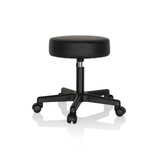 Black Swivel stool OPERATOR I with padded seat and five-caster base by hjh OFFICE – 360-degree view (side profile 100°)