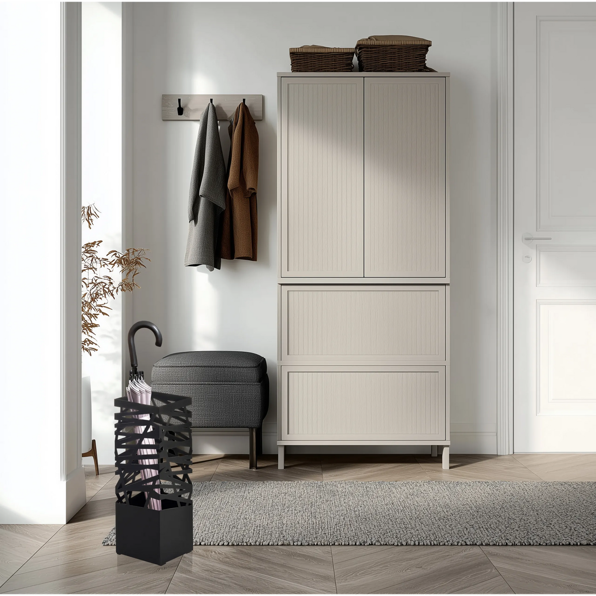Black umbrella stand PLUVARIS from Accessories by hjh LIVING