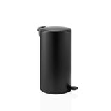 Black Wastepaper CLEAN STEP 2 with lid and pedal bin by hjh OFFICE – 360-degree view (front three-quarter view 60°)