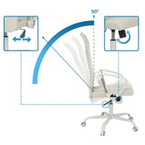 Adjustment mechanisms and tilt range up to 90 degrees of the Home Office Chair STRYKA W by hjh OFFICE