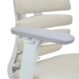 White armrest of the ERGO LINE W Professional Office Chair with grey pad and beige fabric cover by hjh OFFICE