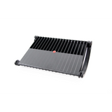 Black Footrest PODI with ribbed structure and side handles by hjh OFFICE – 360-degree view (side profile 83°)
