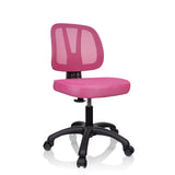 Pink Swivel Chair – Children KID YU 200 with mesh back and black five-caster base by hjh OFFICE – 360-degree view (front three-quarter view 30°)