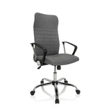 Grey Home Office Chair ARTON 40 with armrests and glossy five-caster base by hjh OFFICE – 360-degree view (front three-quarter view 40°)