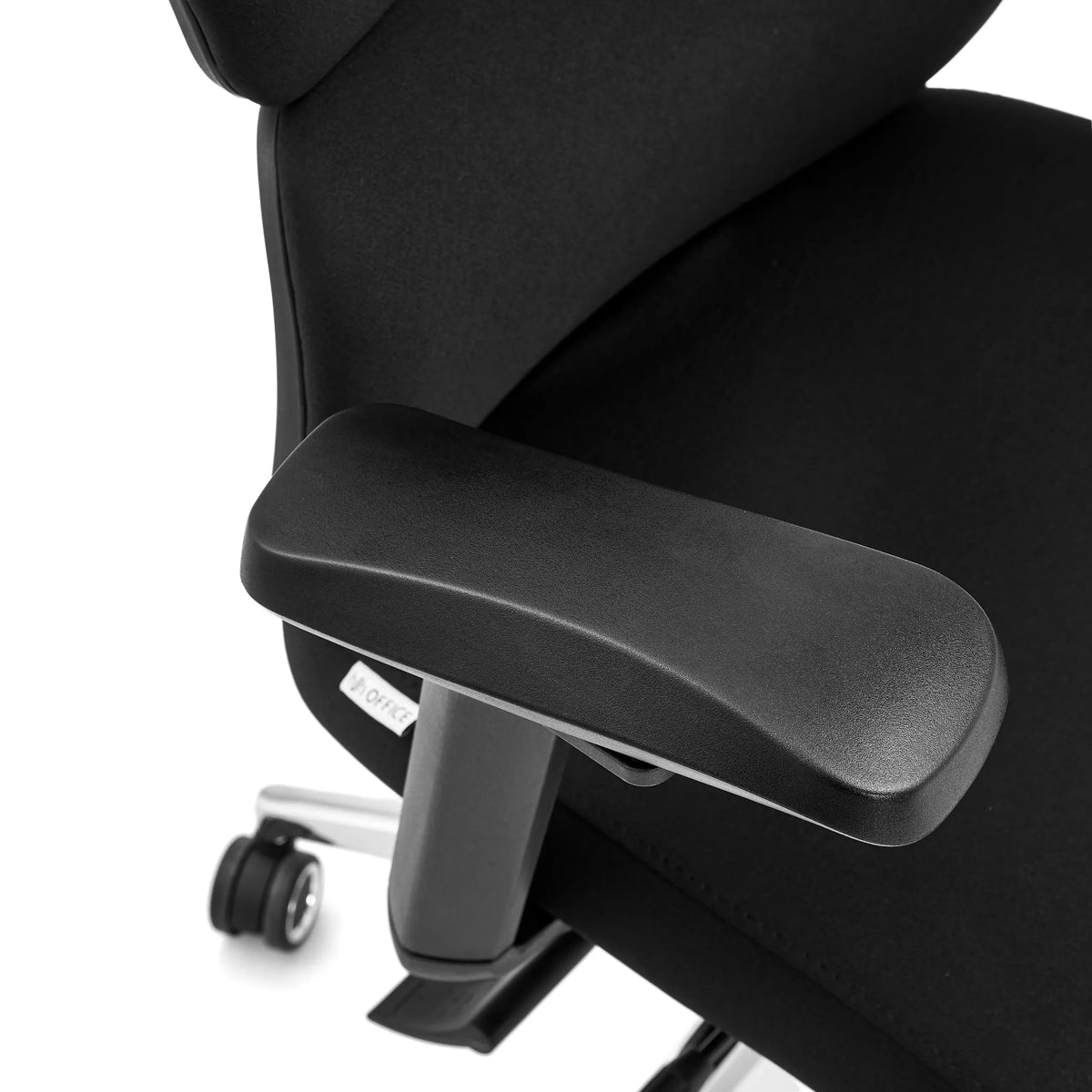 Black plastic armrest of the Professional Office Chair Ergomy F 2 by hjh OFFICE