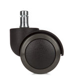 Black 5x ROLO FREE 11mm/50mm castors for hard floors with metal mounting pin by hjh OFFICE