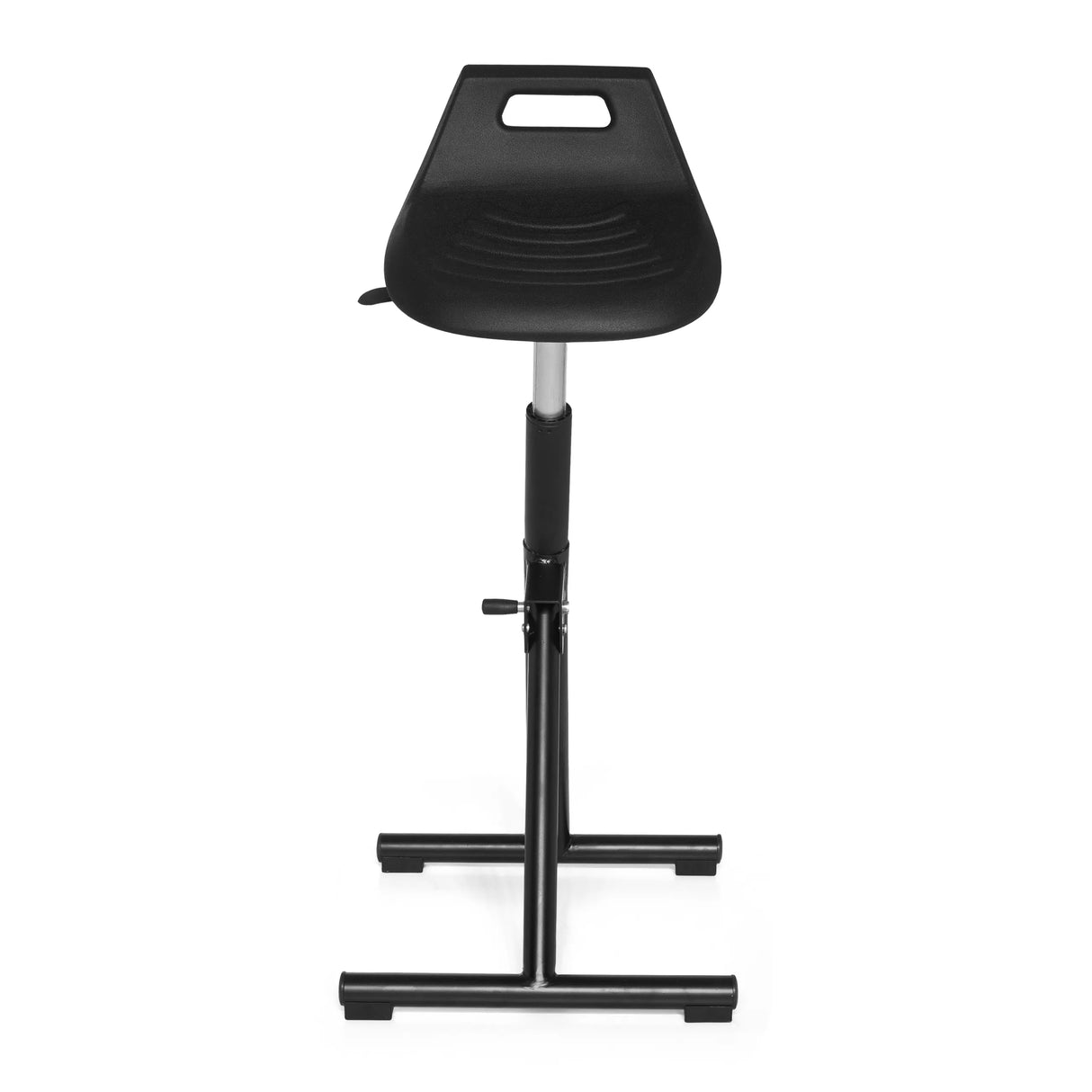Black Standing aid TOP WORK 31 with seat shell and T-foot by hjh OFFICE – 360-degree view (front view 0°)