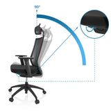 Adjustable backrest with an incline of up to 90 degrees of the Professional Office Chair ASPEN PRO by hjh OFFICE