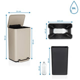 Dimensional drawing of the Wastepaper CLEAN BEVA with a 30 l capacity and a height of 84 cm by hjh OFFICE