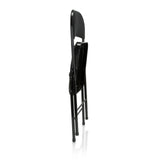 Side view of the black Folding chair TUDELA II with fabric cover by hjh OFFICE