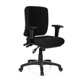 Black Professional Office Chair ZENIT BASE with armrests and five-caster base by hjh OFFICE – 360-degree view (front three-quarter view 40°)