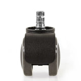 Black 5x ROLO No-Noise 11mm/50mm Castors for hard floors with metallic mounting pin by hjh OFFICE