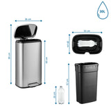 Dimensional drawing of the Wastepaper Clean 15 with a height of 85 cm and 30 litres volume by hjh OFFICE