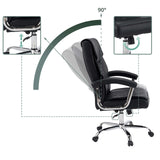 Height adjustment and 90 degree tilt function of the Relax Prestio Home Office Chair in black by MyBuero