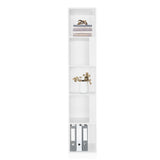 White Shelf KALAG S with four open compartments, stocked with books, a vase and folders by hjh LIVING