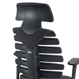 Backrest and headrest of the ERGO LINE II PRO Professional Office Chair in black fabric by hjh OFFICE