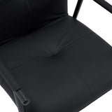 Black faux leather upholstery of the seat of the upholstered chair Lifea Flex by hjh LIVING