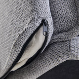 Zipper of the dark grey upholstery cover on the Lounge Chair Criss-Cross 20 by hjh LIVING