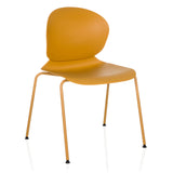 Yellow Four-legged chair T36 VI with rounded seat shell and backrest by hjh OFFICE – 360-degree view (front three-quarter view 30°)