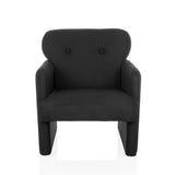 Black Lounge Chair CARIPITO with fabric upholstery and two buttons on the backrest by hjh LIVING – 360-degree view (front view 0°)