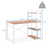 Dimensional drawing of the Easy Up3 office desk with 120 × 60 cm and a total height of 120 cm by hjh LIVING