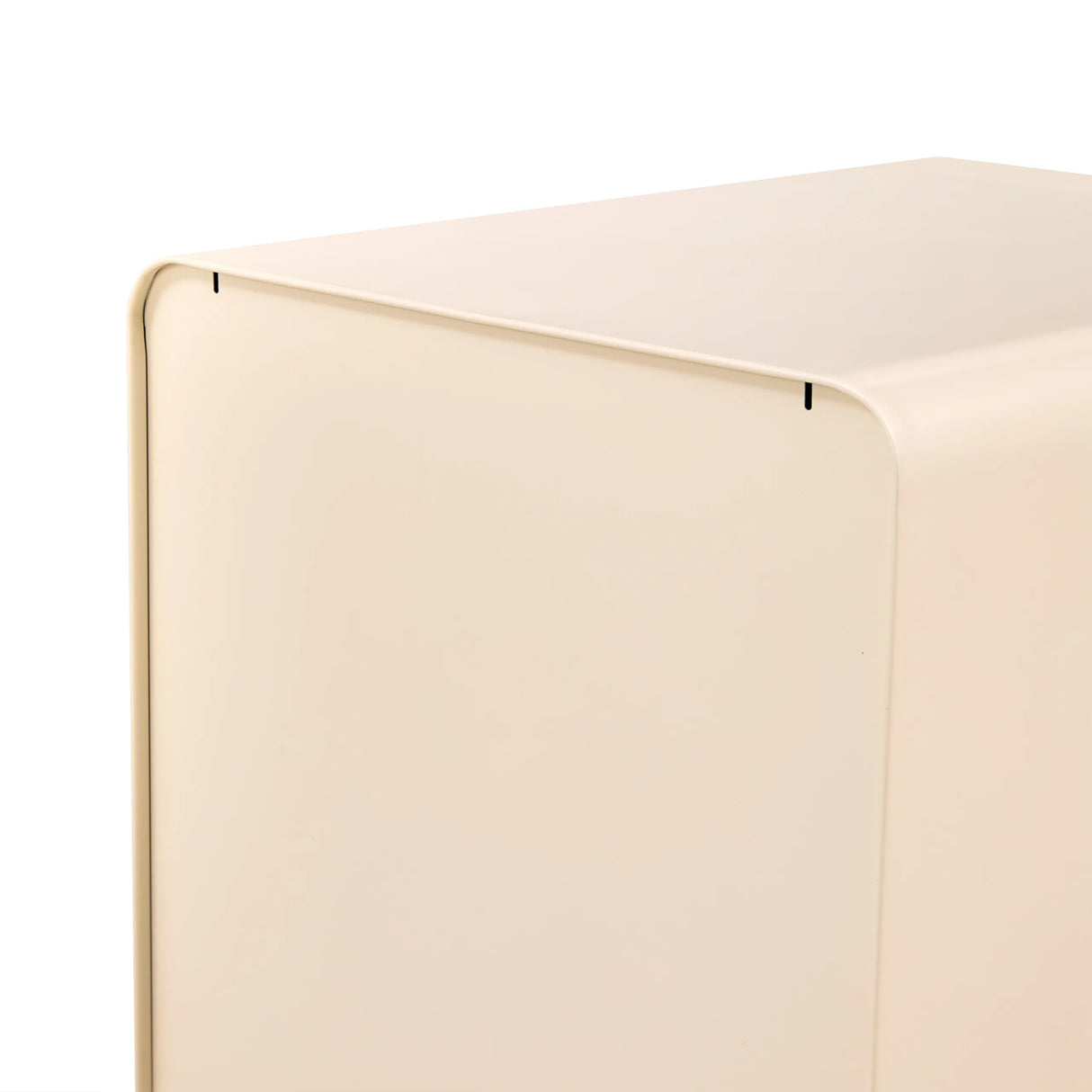 Upper rear corner of the beige lacquered metal Mobile Drawer Unit COLOR PLUS I by hjh OFFICE