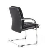 Black Cantilever chair VILLA V with quilted upholstery and armrests by hjh OFFICE – 360-degree view (rear three-quarter view 120°)