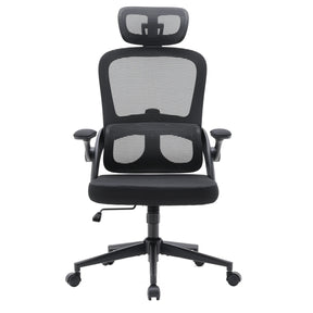 Professional Office Chair MC102C-M101 in black with mesh backrest and headrest by Sihoo