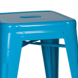 Seat and upper frame of the light blue Bistro stool VANTAGGIO by hjh OFFICE