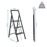 Technical drawing of the Folding Ladder SOLID W6 with a height of 109 cm by hjh OFFICE