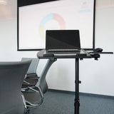 Black Standing desk VM-SL with laptop and mouse tray by hjh OFFICE
