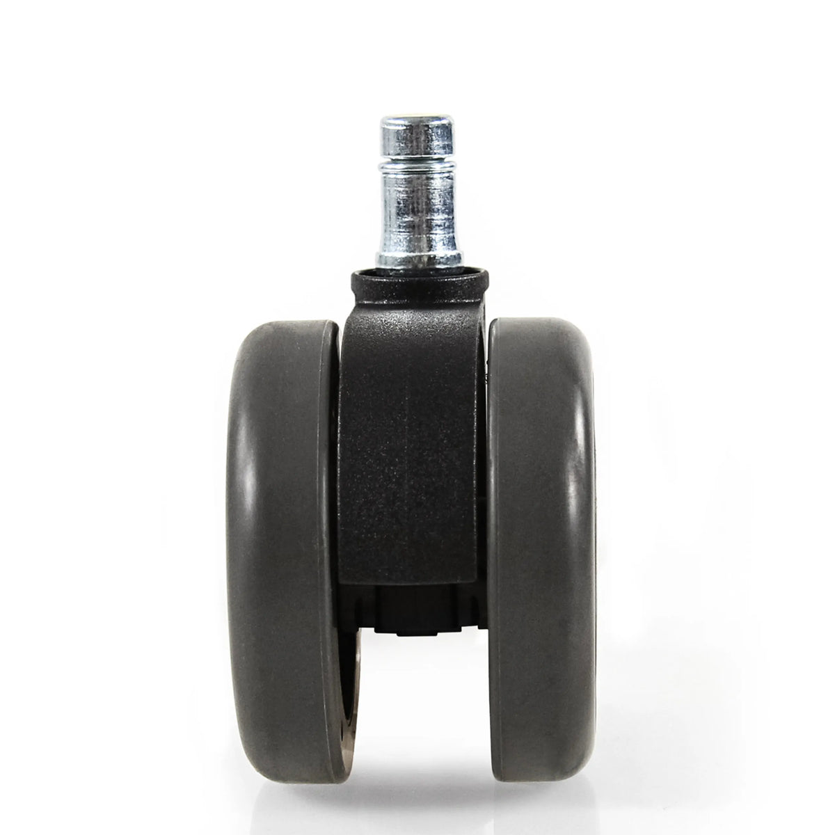 Twin wheel castors 5x ROLO FREE 11mm/65mm in black for hard floors with metal pin by hjh OFFICE