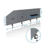 Dimensional drawing of the Table partition FLEXMIUT T TOP with 160 cm width and 50 cm height by hjh OFFICE