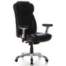 Black Professional Executive Chair EMBASSY 200 with faux leather upholstery and silver-coloured base by hjh OFFICE