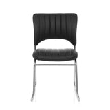 Black guest chair CASPI V with quilted cover and sleigh base by hjh OFFICE – 360-degree view (front view 0°)