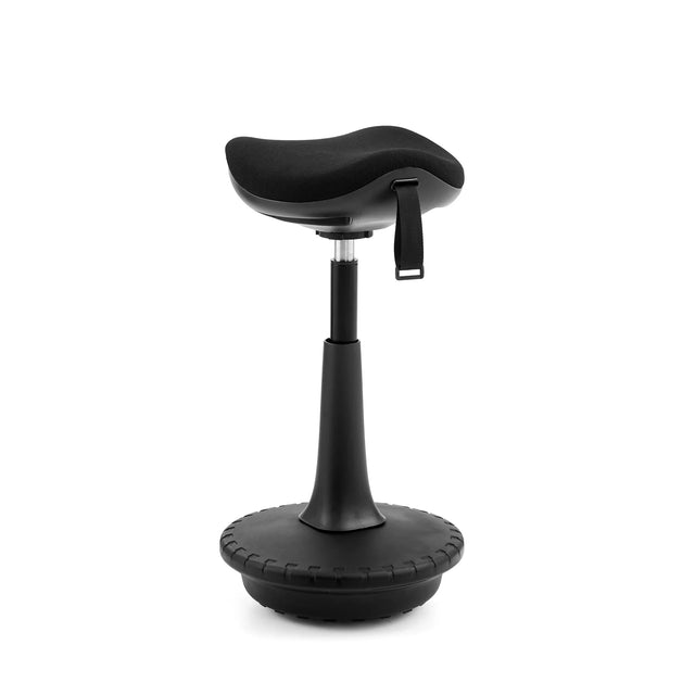 Black Standing aid Balance Sit Ergo with padded seat and round base by hjh OFFICE