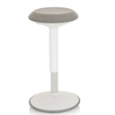Standing aid BALANCE SIT III W in white and grey with padded seat and round base by hjh OFFICE