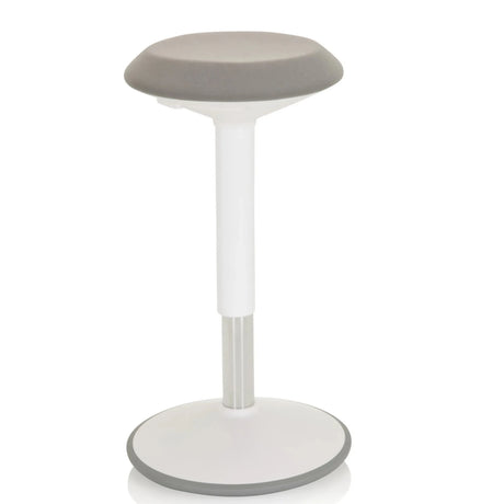 Standing aid BALANCE SIT III W in white and grey with padded seat and round base by hjh OFFICE