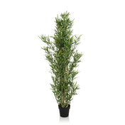 Green Artificial plant BAMBUS with narrow leaves in a black plant pot by hjh OFFICE