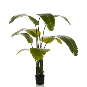 Green Artificial plant BANANE with large leaves in a black pot by hjh OFFICE