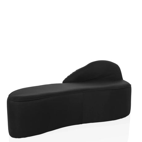 Black Lounge Sofa BARACOA with curved shape and integrated backrest by hjh OFFICE