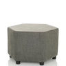 Grey upholstered stool BAREO with textured fabric cover and short black feet by hjh OFFICE